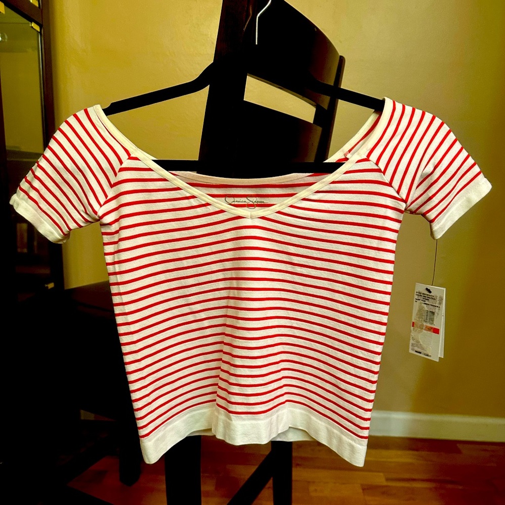 NWT JESSICA SIMPSON OFF/ON SHOULDER CROP TOP.